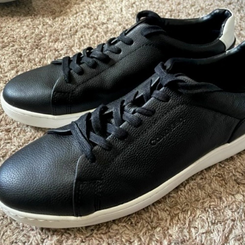 White/Black Calvin Klein Falconi Sneakers, Size 13